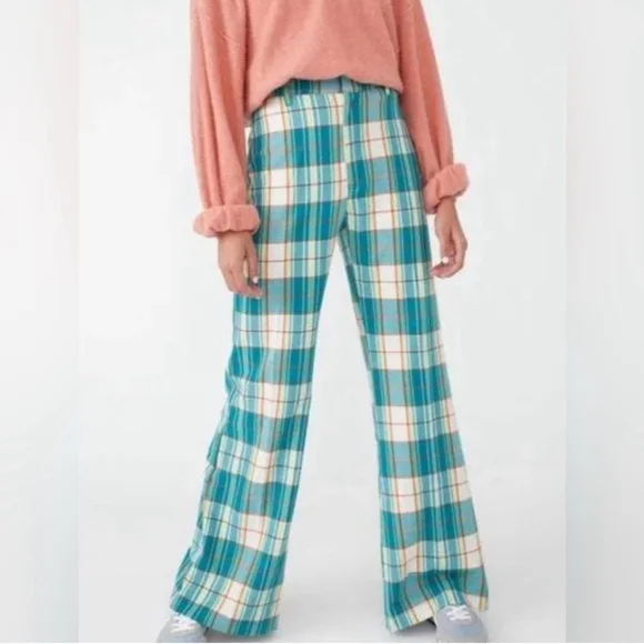 Free People Pants Jumpsuits Free People Plaid Pants Size